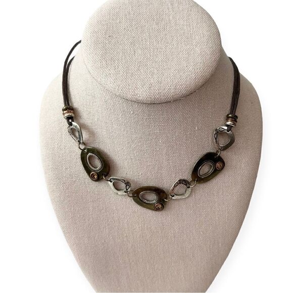 Vintage Mixed Metal Bib Necklace - Picture 1 of 8